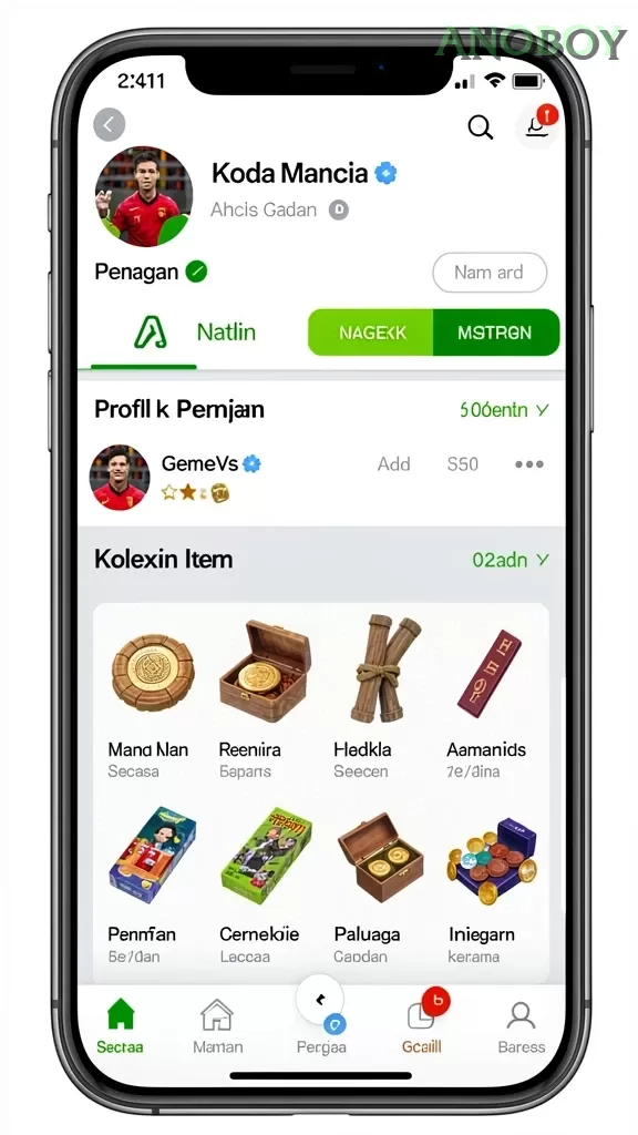 Cuplikan layar GADING22 — menu navigasi